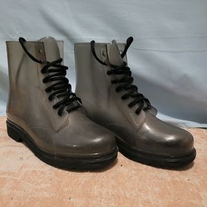 Clear Black Rainboots